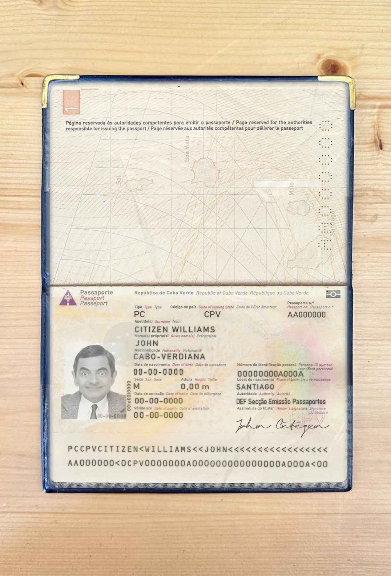 Cabo Verde pass photo look PSD template